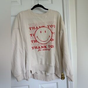Aerie thank you for visiting crewneck pullover sweatshirt
